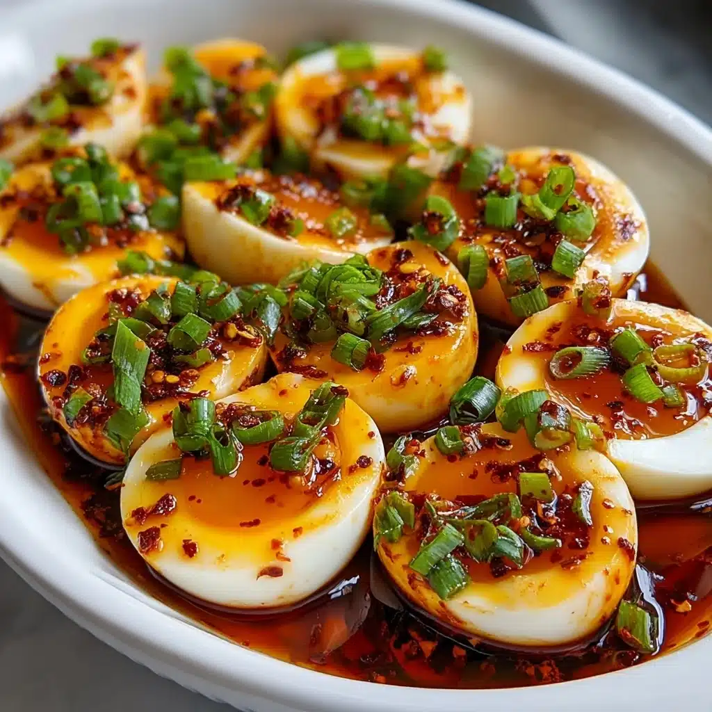 Spicy Chili Garlic Deviled Eggs Recipe with a Fiery Kick Recipe