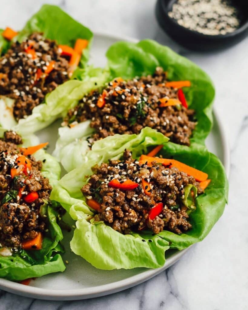 Asian Style Ground Beef Lettuce Wraps Recipe