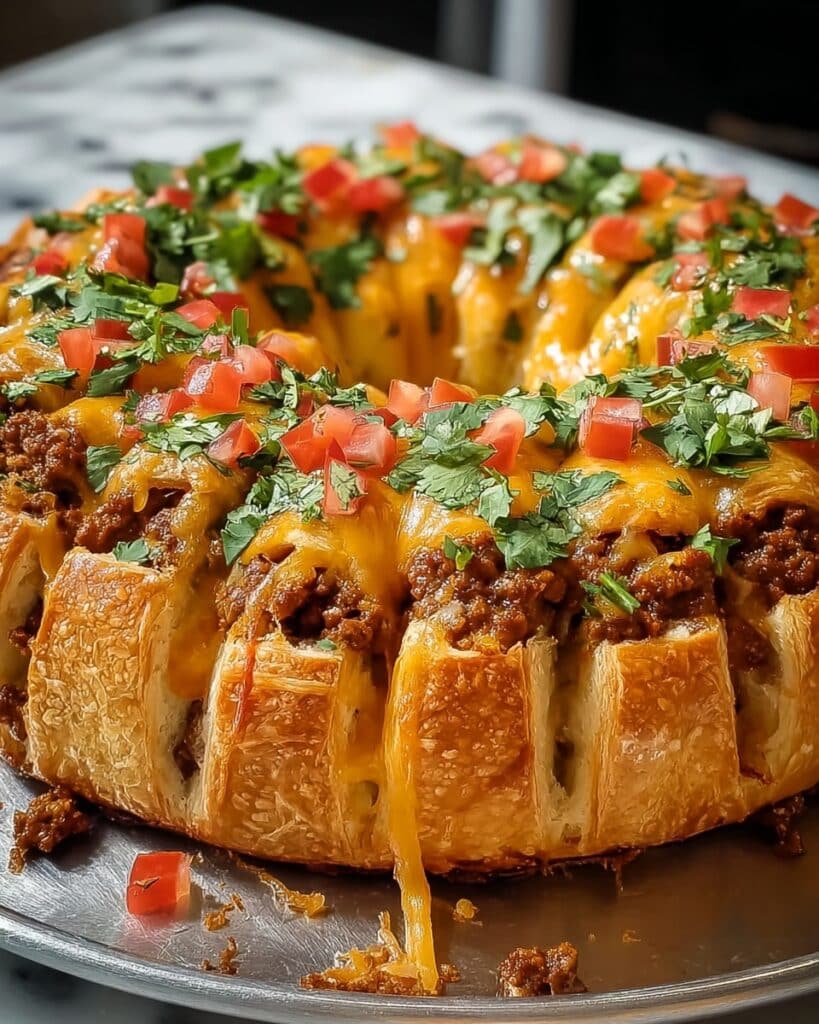 Cheesy Taco Crescent Ring Recipe