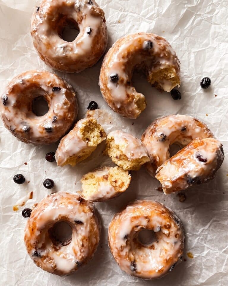Blueberry Cake Donuts with Vanilla Glaze Recipe
