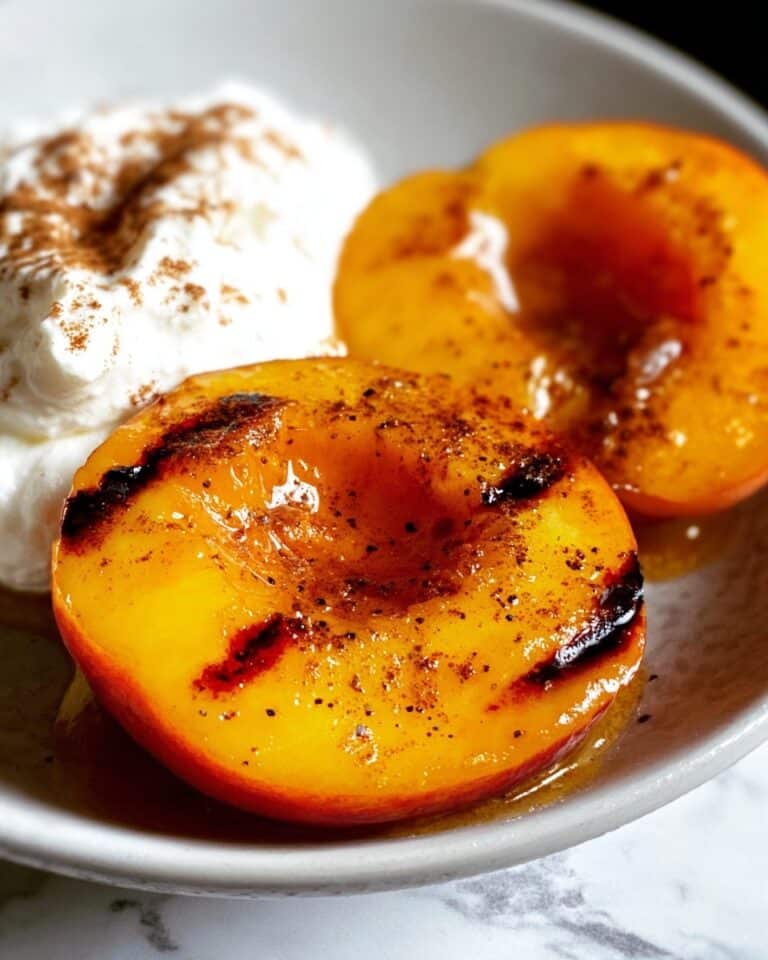 Pan Fried Peaches with Spiced Caramel Recipe