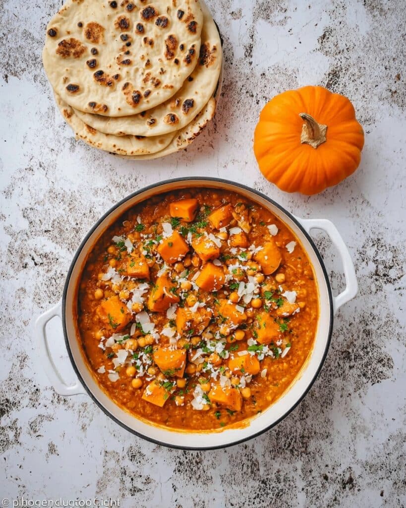 Pumpkin Curry with Roasted Chickpeas and Coconut Milk Recipe