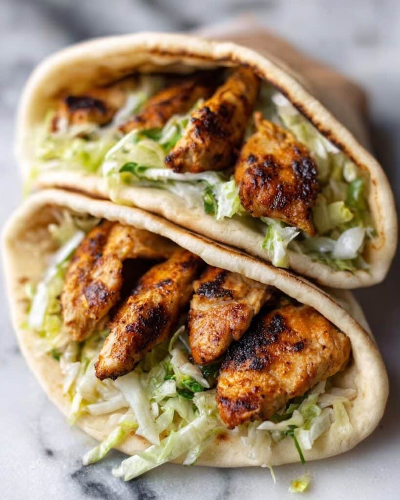 Sheet Pan Chicken Pitas with Herby Ranch Slaw Recipe