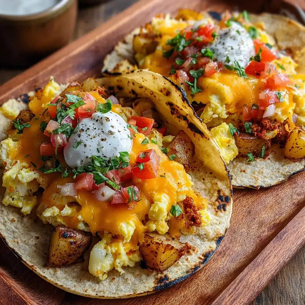 Potato, Egg, and Cheese Breakfast Tacos Recipe - Recipe Image