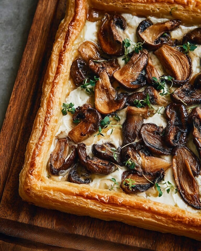 Wild Mushroom & Fontina Tart with Puff Pastry Recipe