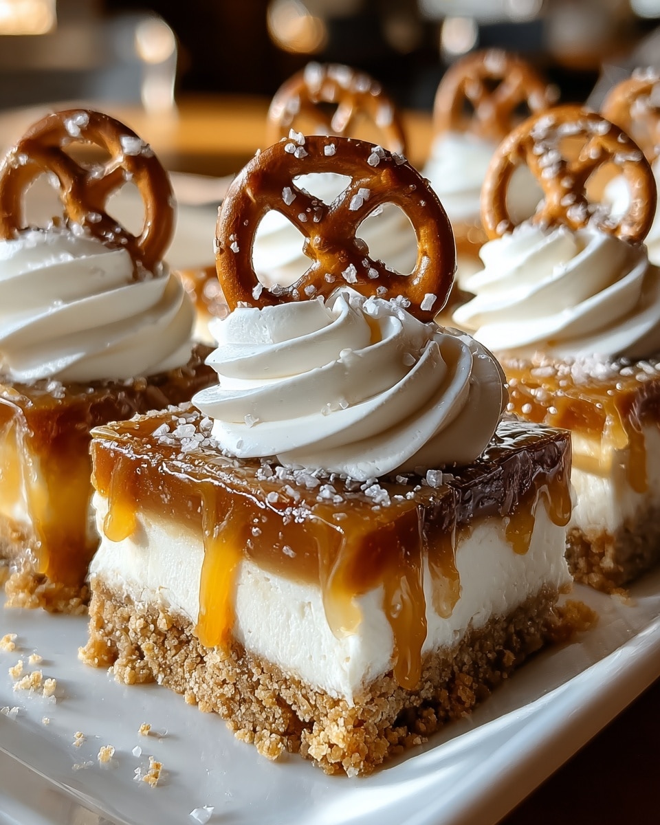 Quick No-Bake Salted Caramel Pretzel Bars Recipe - Recipe Image