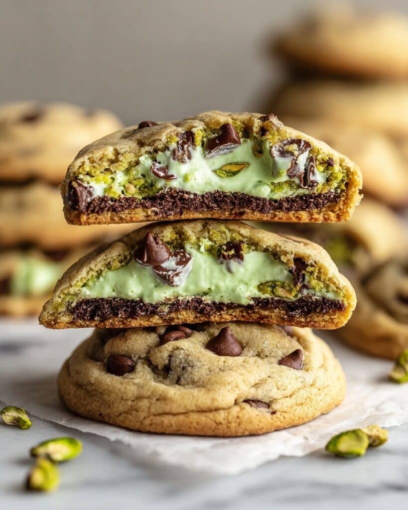 Pistachio Cream Cookies with Dark Chocolate Chunks Recipe