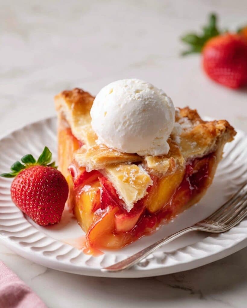 Brown Butter Strawberry Peach Pie Recipe