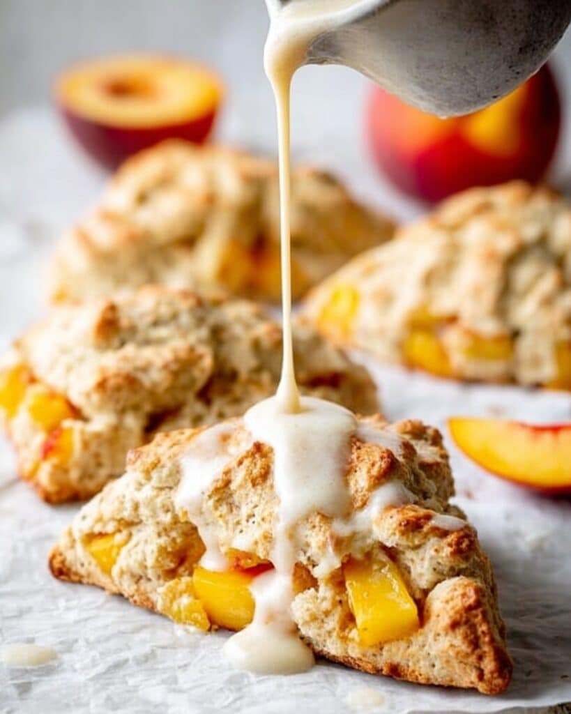Peach Scones with Honey Vanilla Glaze Recipe