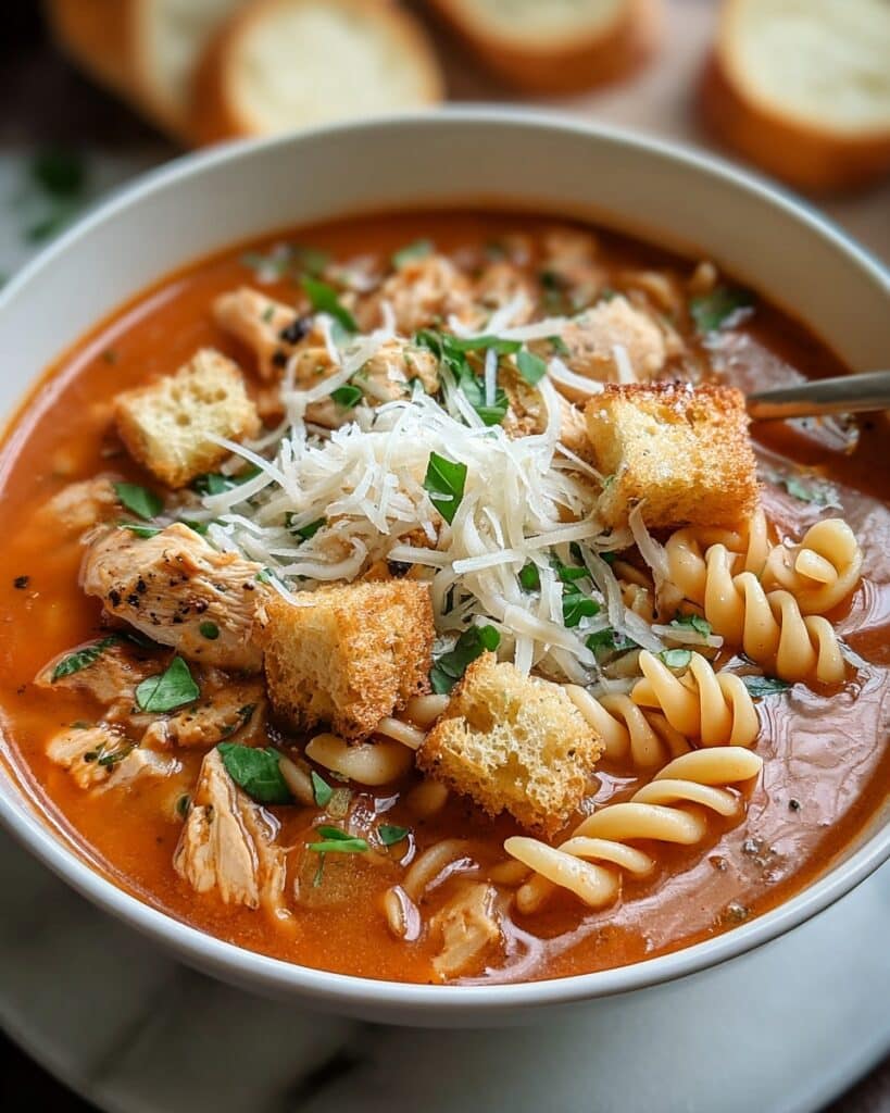 Creamy Slow Cooker Chicken Parmesan Soup Recipe