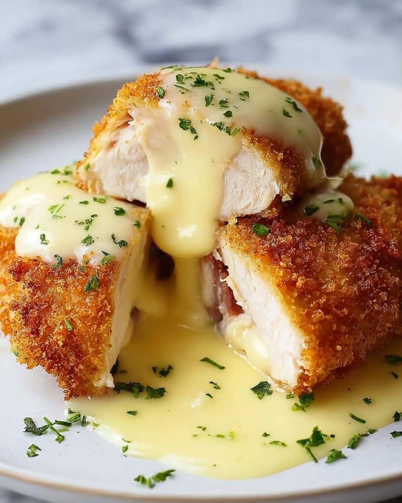 Chicken Cordon Bleu with Swiss Cheese Sauce Recipe