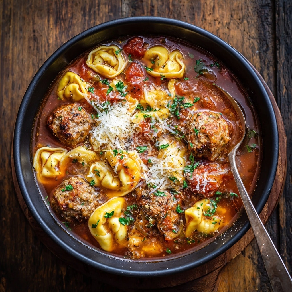 Cheesy Tomato Tortellini Soup Recipe - Recipe Image