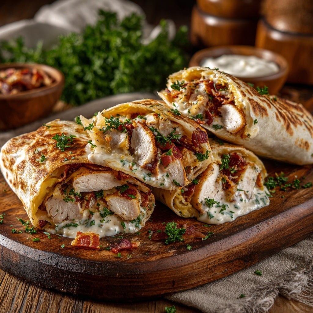 Low-Carb Cheesy Garlic Chicken Wraps Recipe - Recipe Image