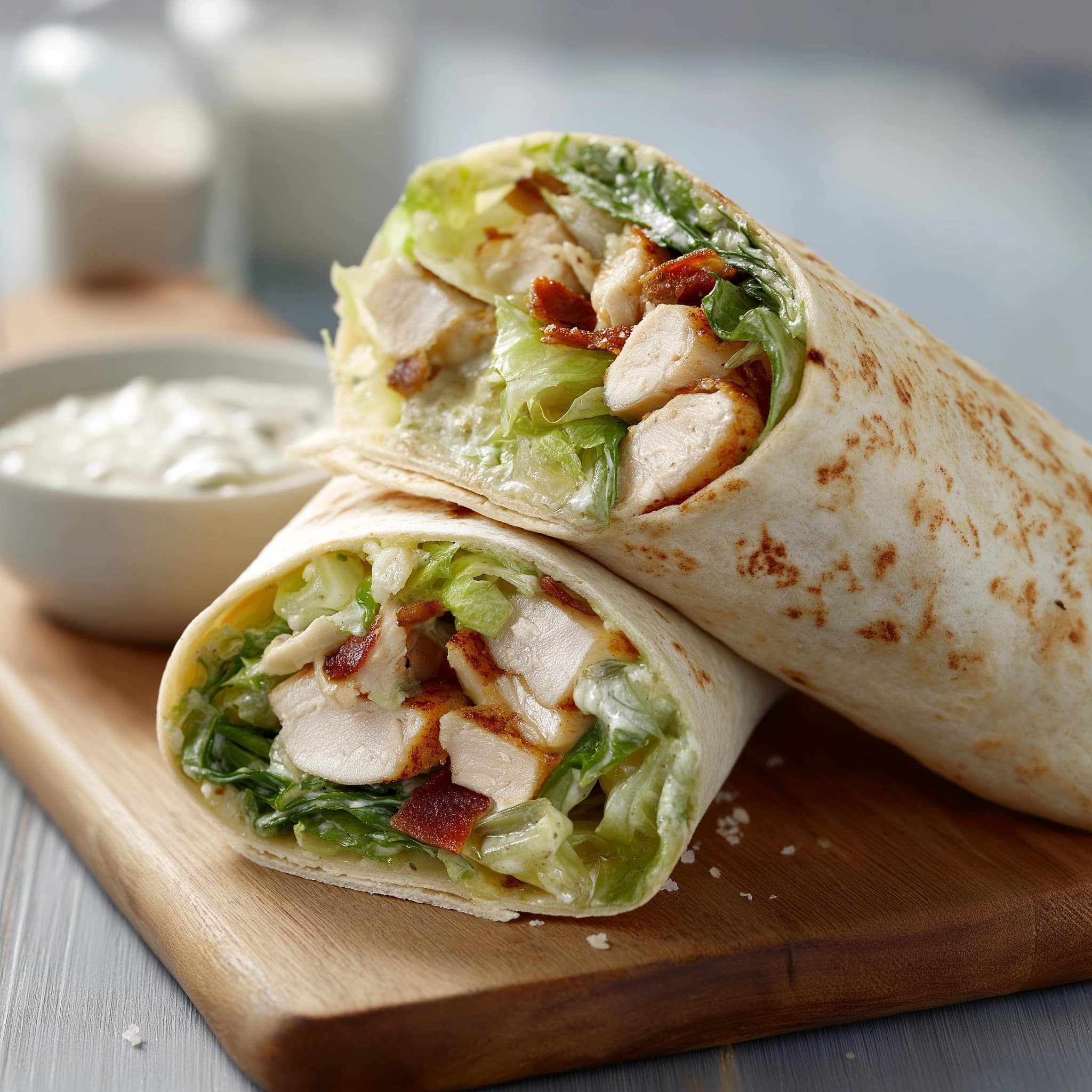 Cheesy Garlic Chicken Wraps Recipe - Recipe Image