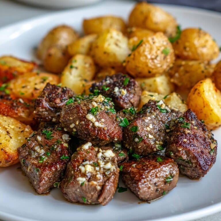 Easy Garlic Butter Steak Bites with Parmesan Cream Sauce Recipe