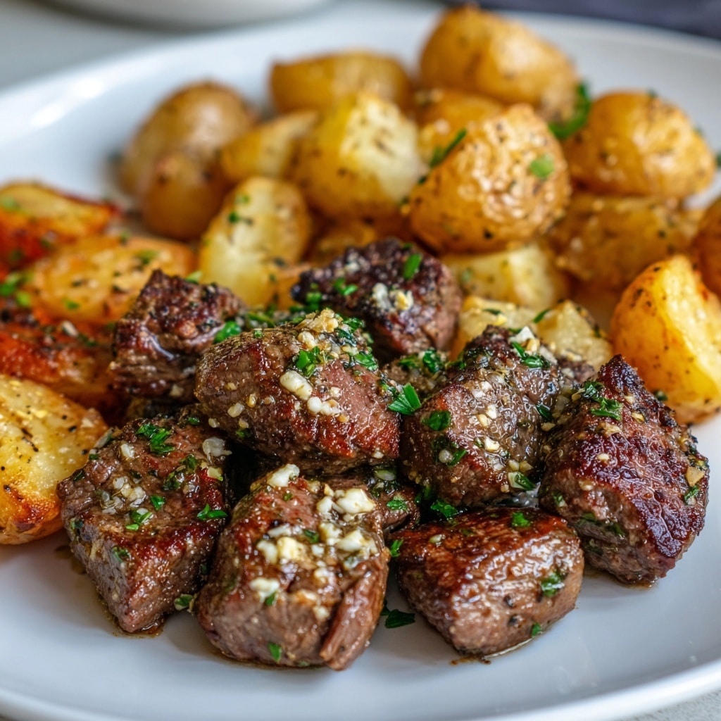 Easy Garlic Butter Steak Bites with Parmesan Cream Sauce Recipe