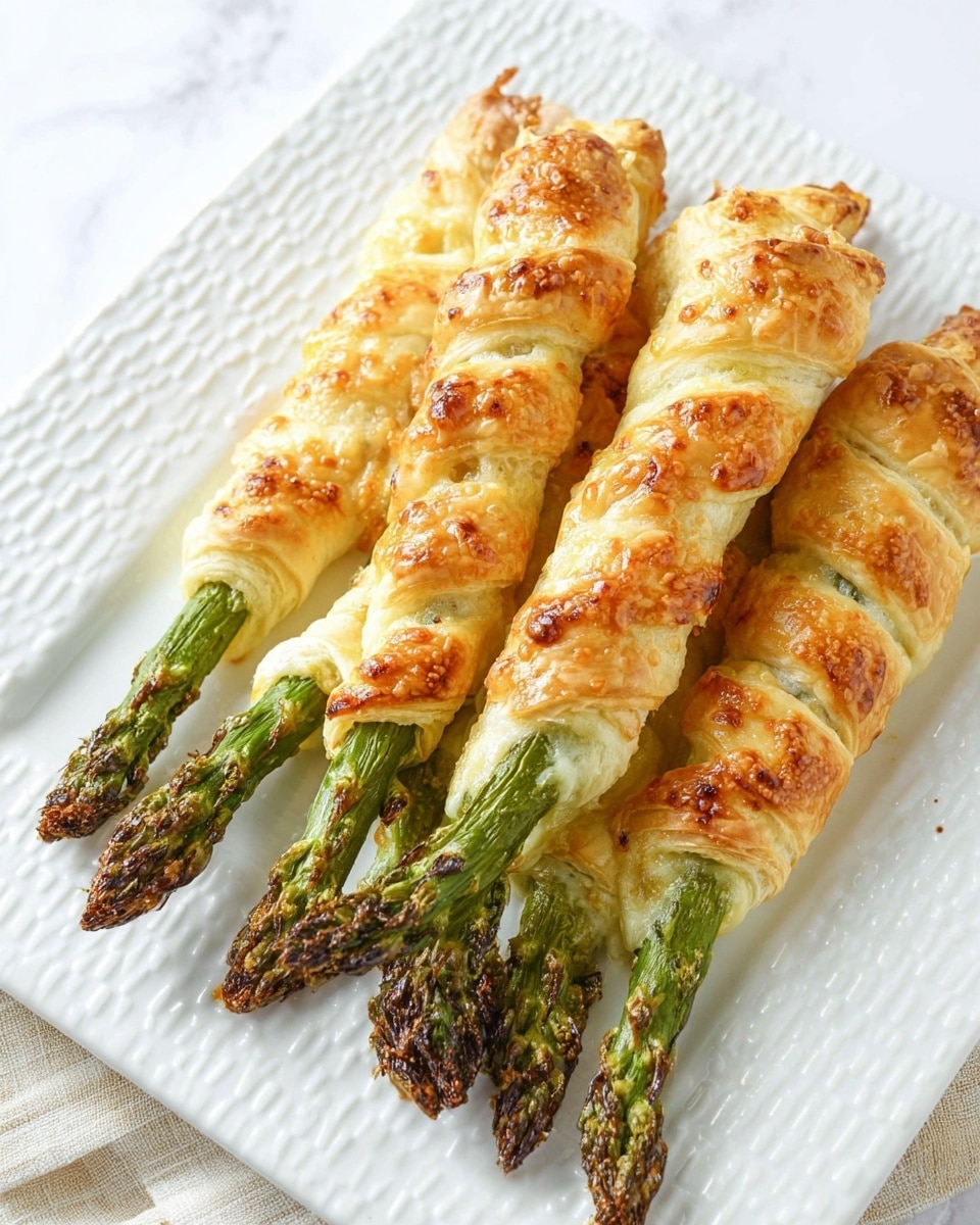 Asparagus Roll-Ups with Puff Pastry, Cream Cheese, and Parmesan Recipe - Recipe Image