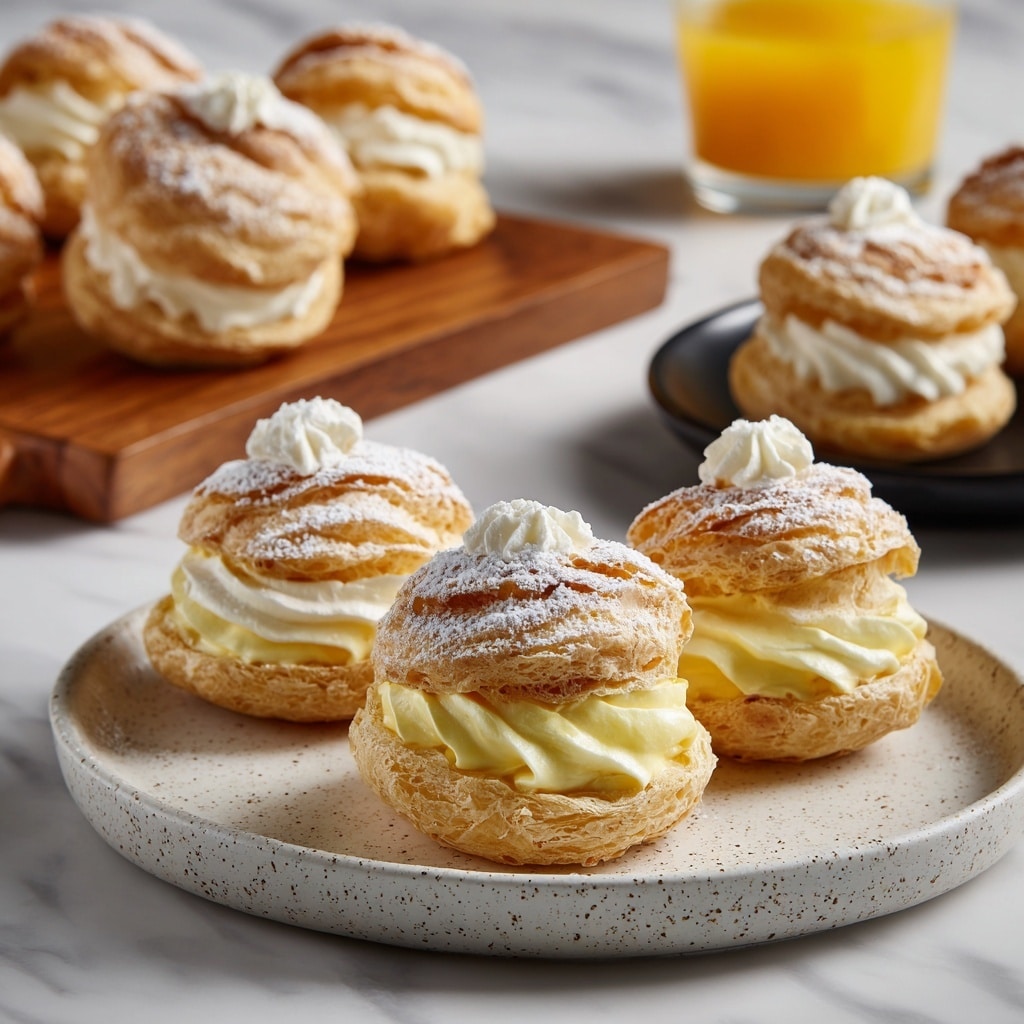 Lemon Cream Puffs with Lemon Filling and Mascarpone Frosting Recipe - Recipe Image
