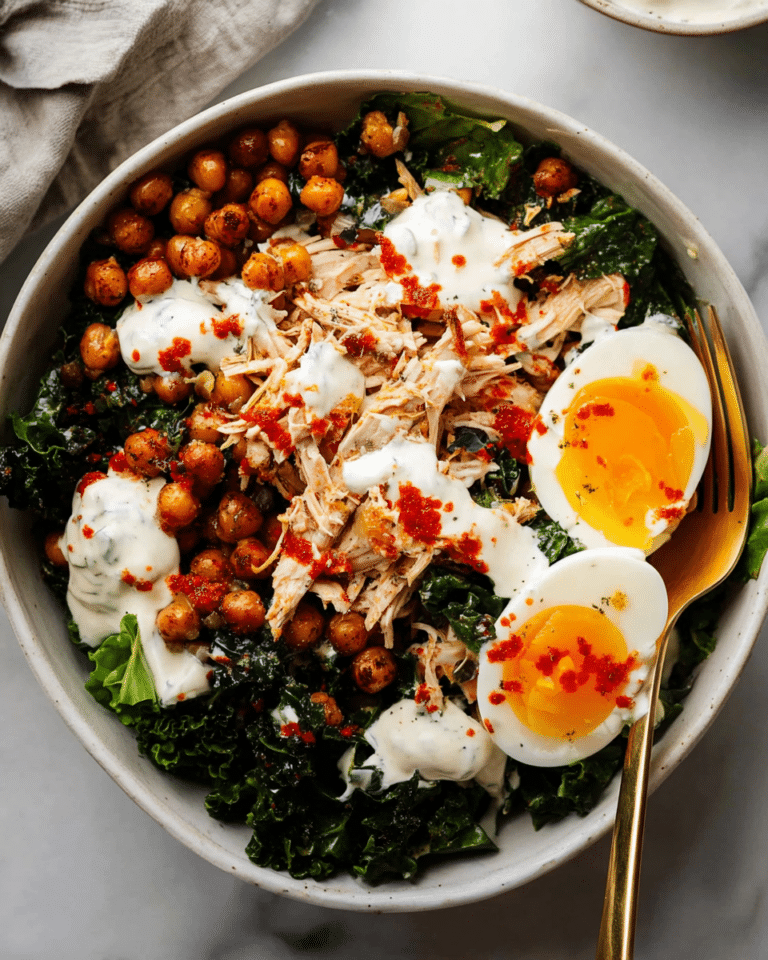 Chicken Kale Salad with Roasted Tomatoes, Crispy Chickpeas, and Tahini Dressing Recipe