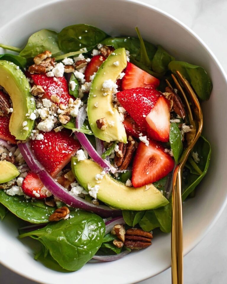 Strawberry Avocado Salad with Candied Pecans and Feta Recipe