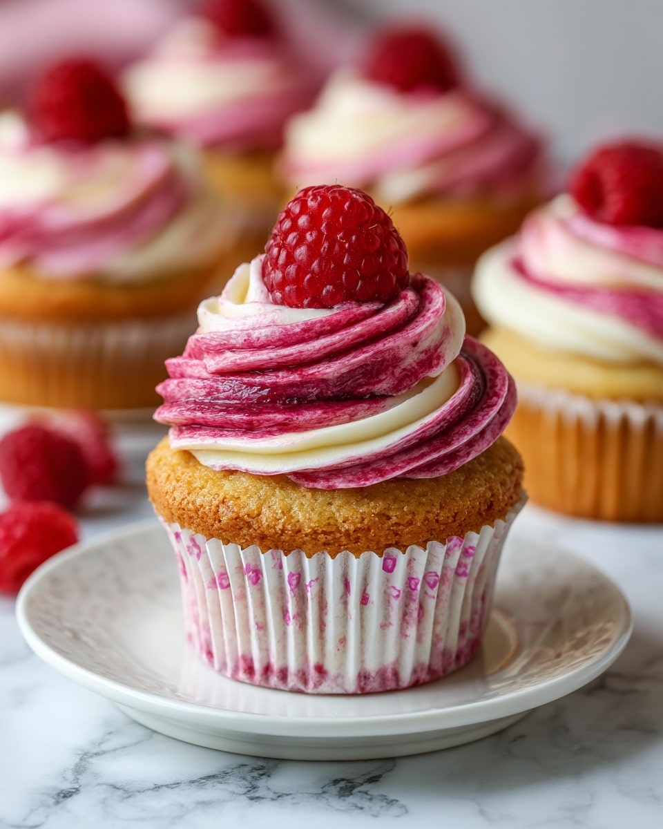 Raspberry Swirl Cupcakes Recipe - Recipe Image