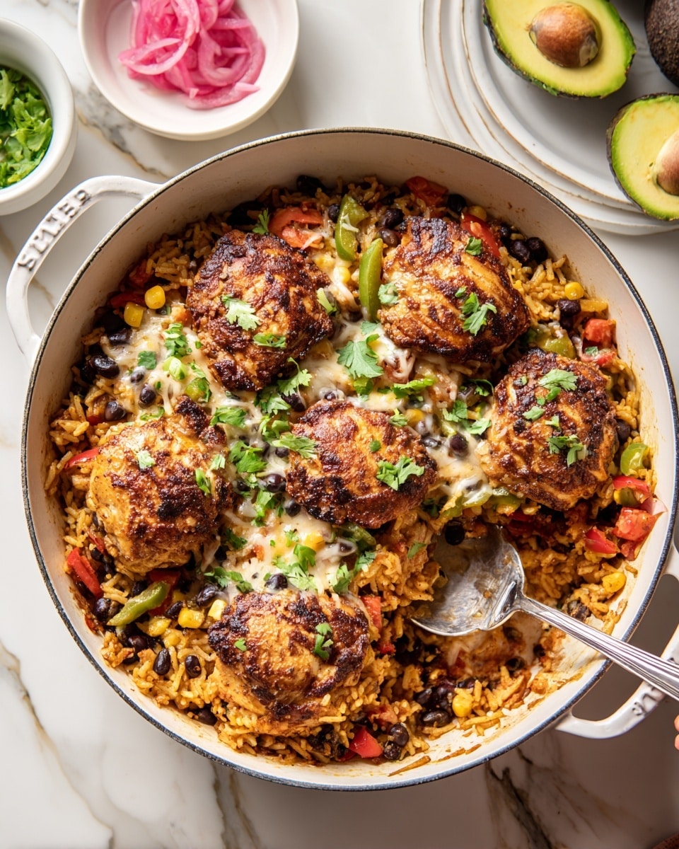One Pan Southwest Chicken and Rice Fajita Skillet Recipe - Recipe Image