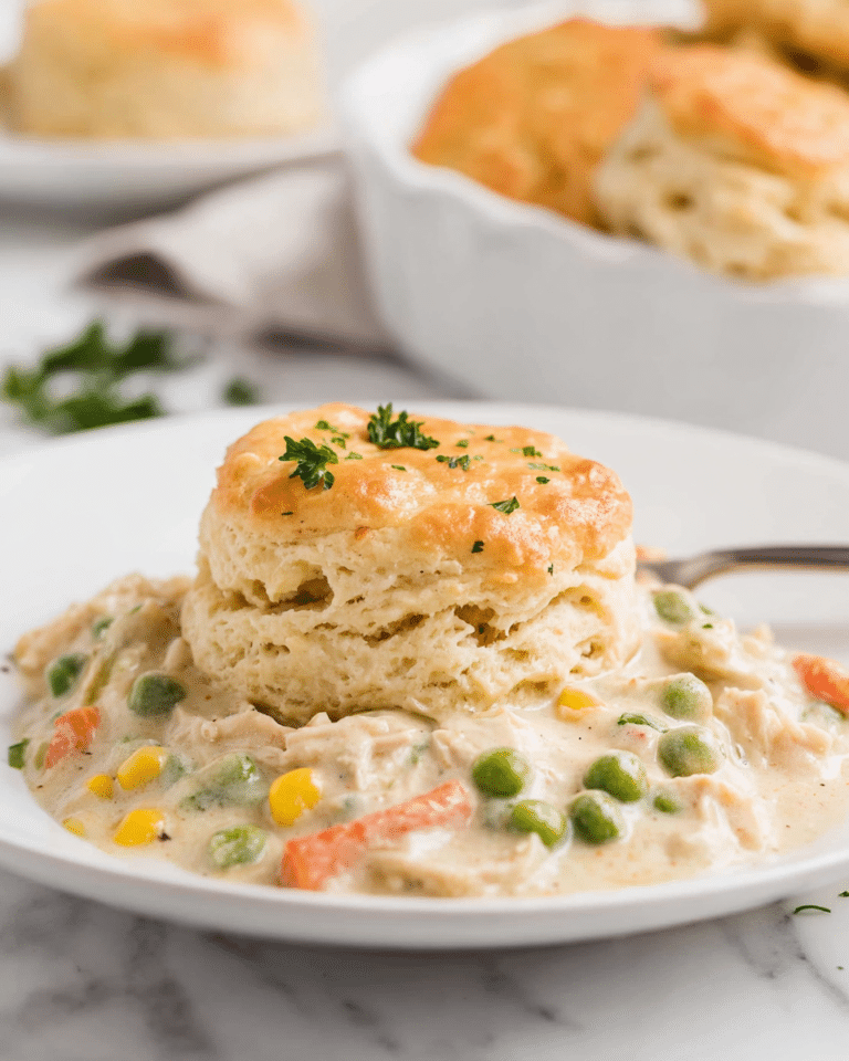 Chicken Pot Pie with Fluffy Biscuits Recipe