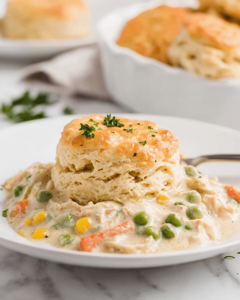 Chicken Pot Pie with Fluffy Biscuits Recipe