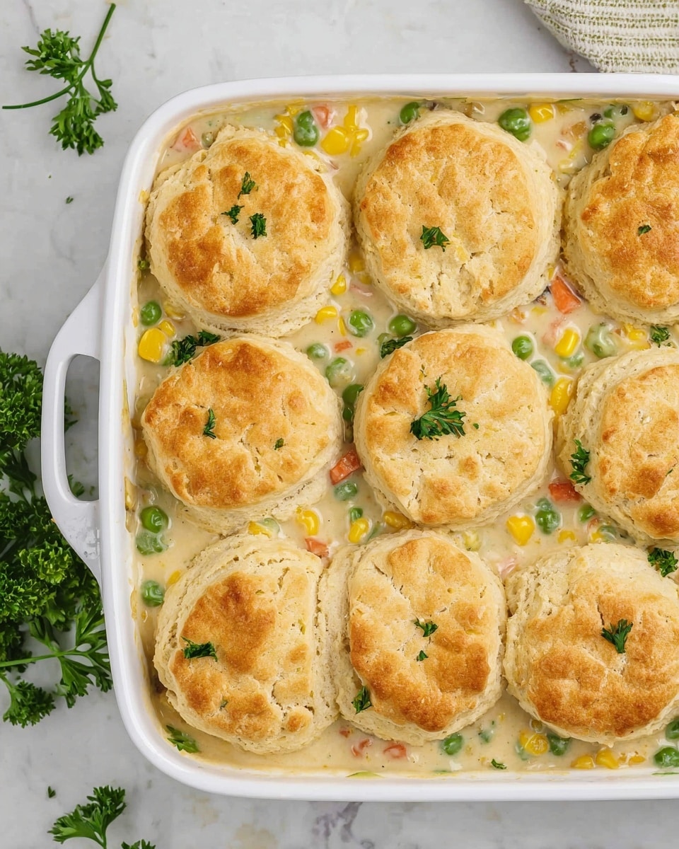Chicken Pot Pie with Fluffy Biscuits Recipe - Recipe Image