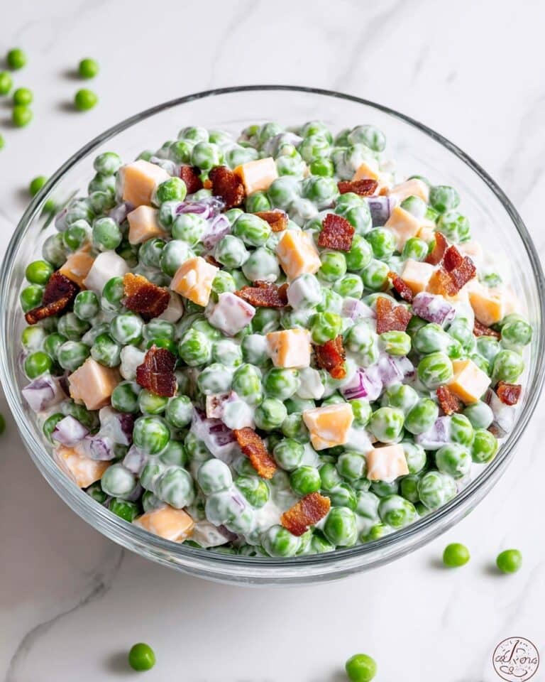 Pea Salad with Crispy Bacon, Cheddar, and Red Onion Recipe