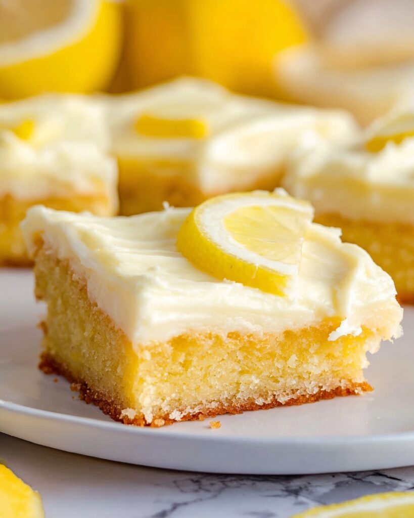 Lemon White Chocolate Brownies with Cream Cheese Lemon Frosting Recipe