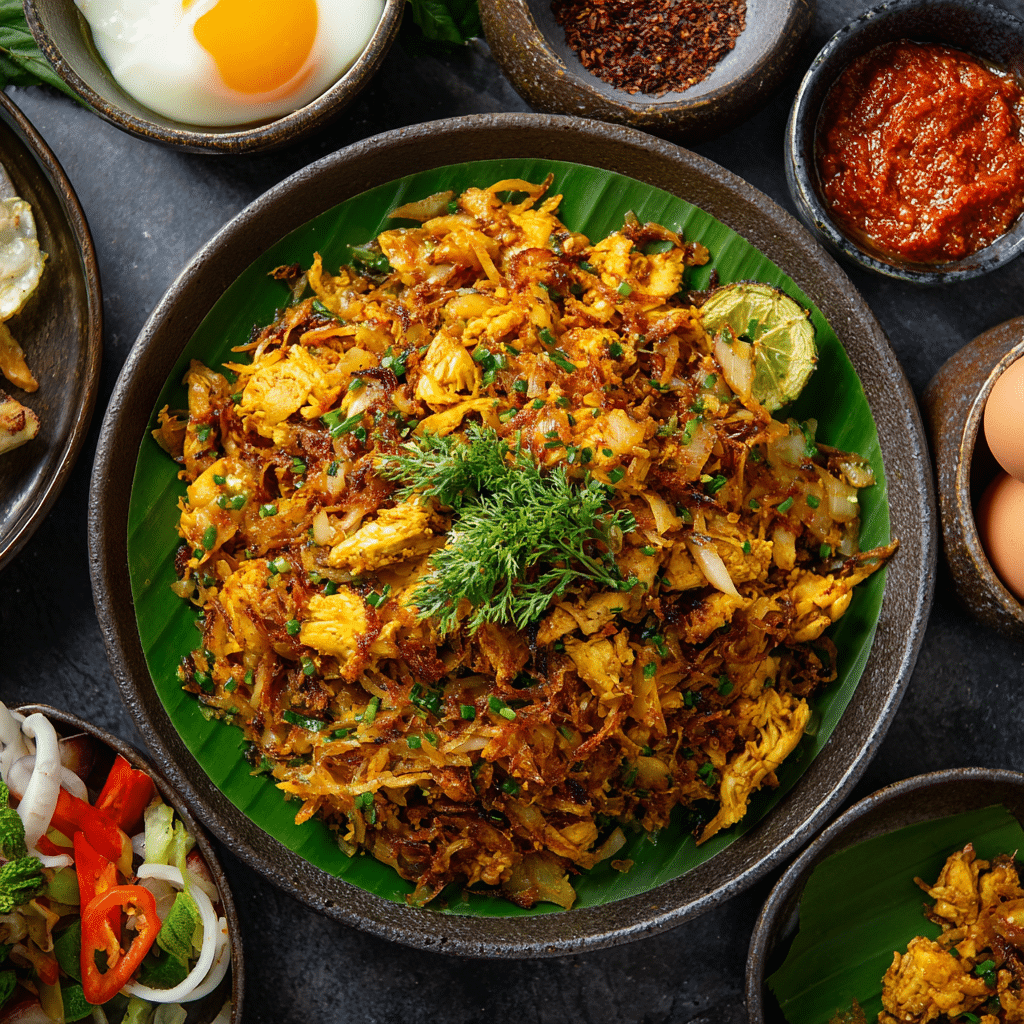 Onion Bhaji Board with Green Chutney, Raita, and Poppadoms Recipe - Recipe Image