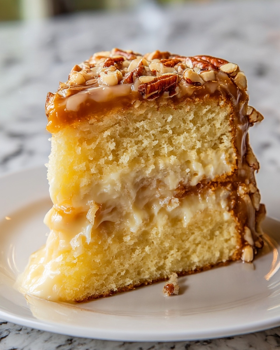 White German Chocolate Cake with Cheesecake Center Recipe - Recipe Image