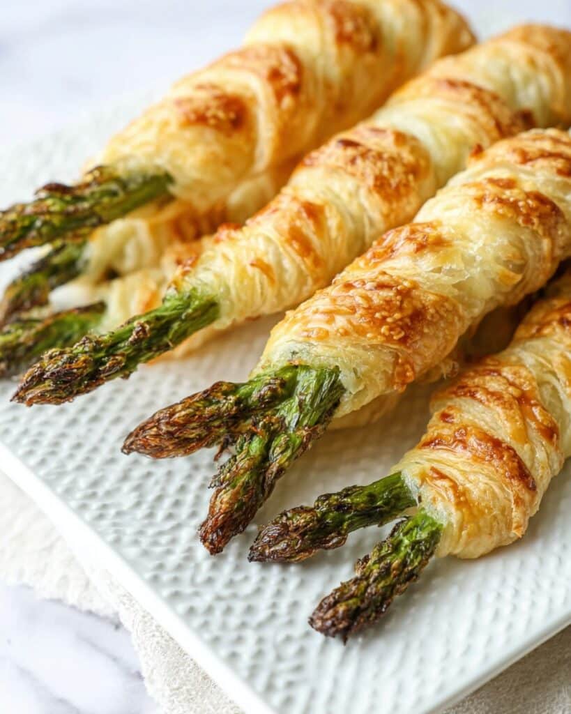Asparagus Roll-Ups with Puff Pastry, Cream Cheese, and Parmesan Recipe