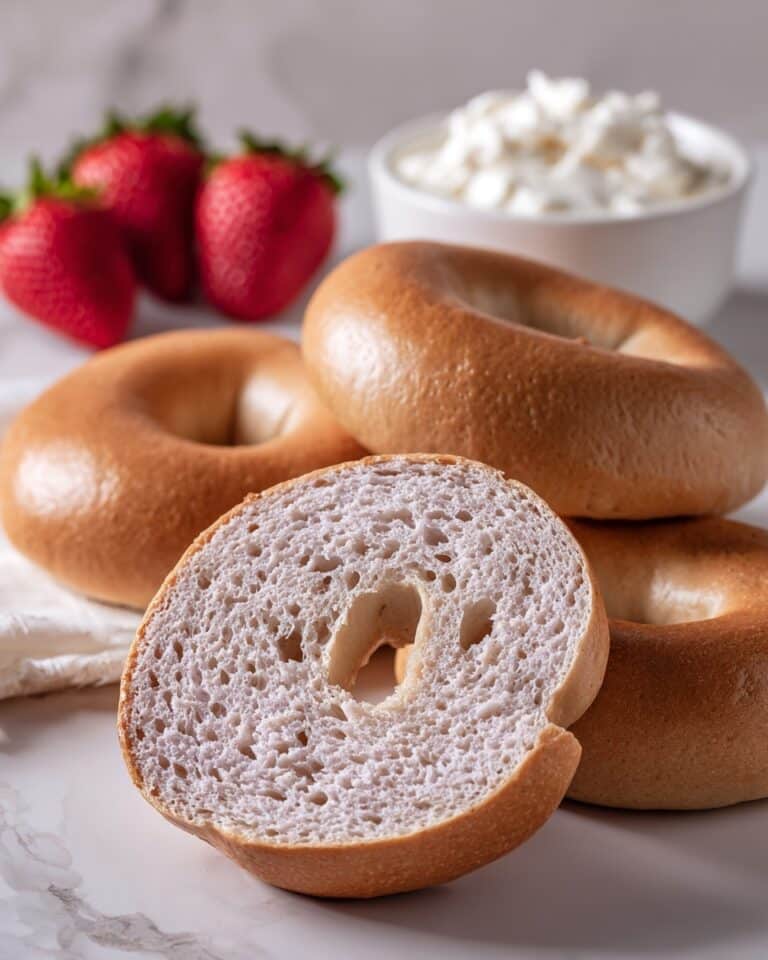 Strawberry-Beet Bagels with Cream Cheese and Strawberry Spread Recipe
