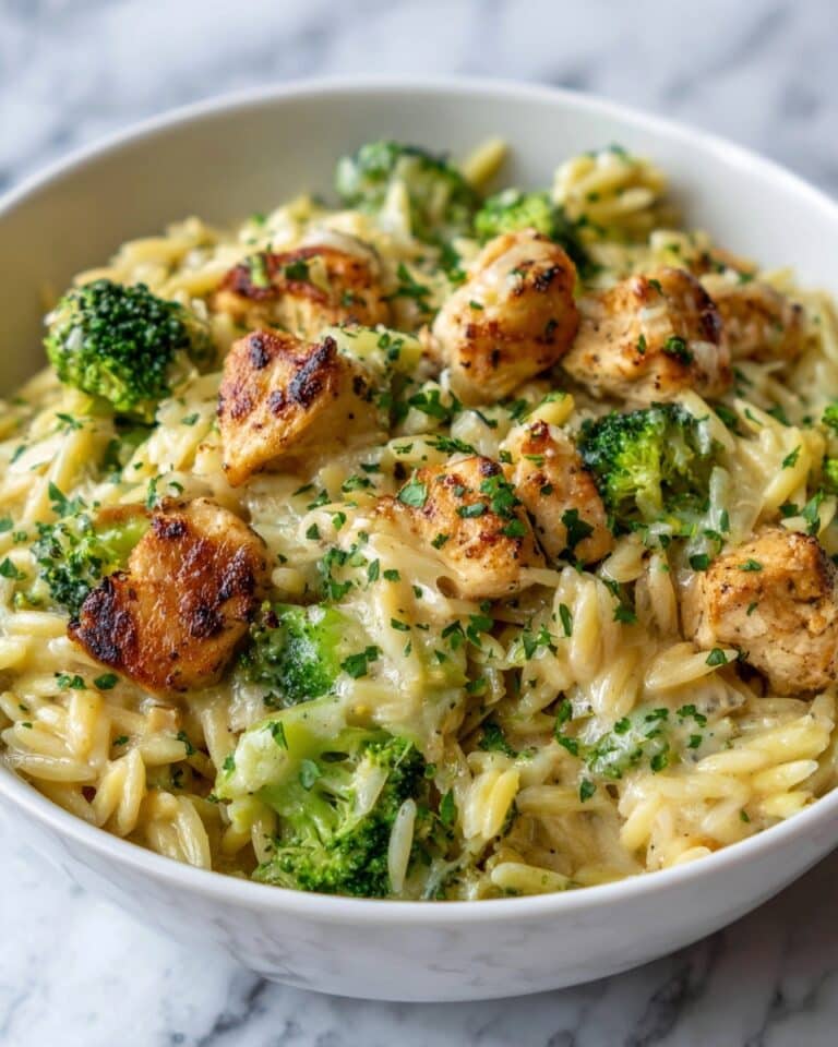 Cheesy Chicken Broccoli Orzo Recipe