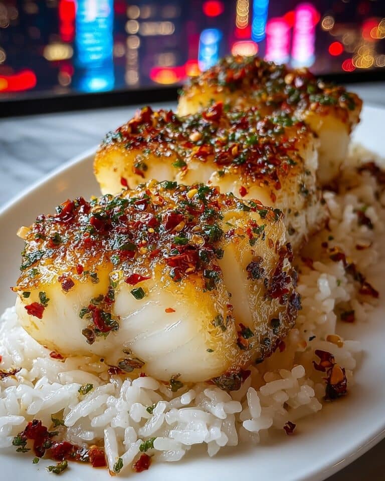 Sweet and Spicy Cod Strips with Jasmine Rice Recipe