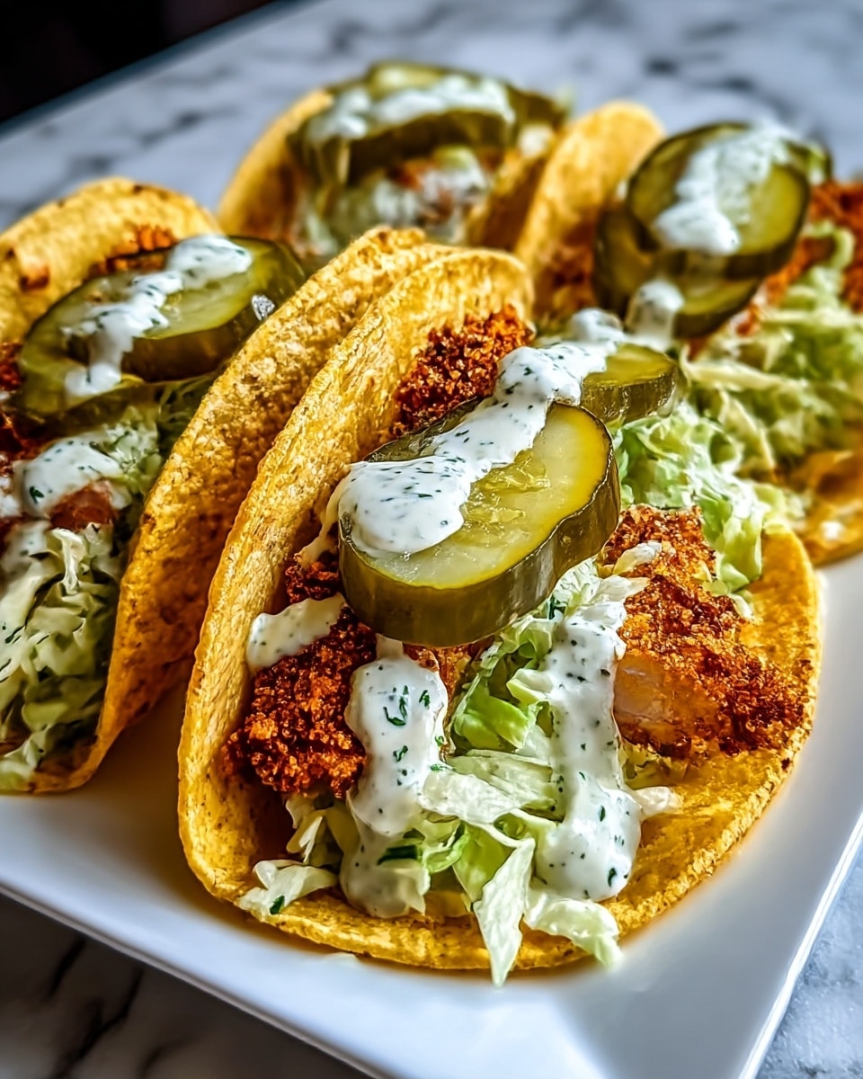 Dill Pickle Ranch Smash Chicken Tacos Recipe - Recipe Image