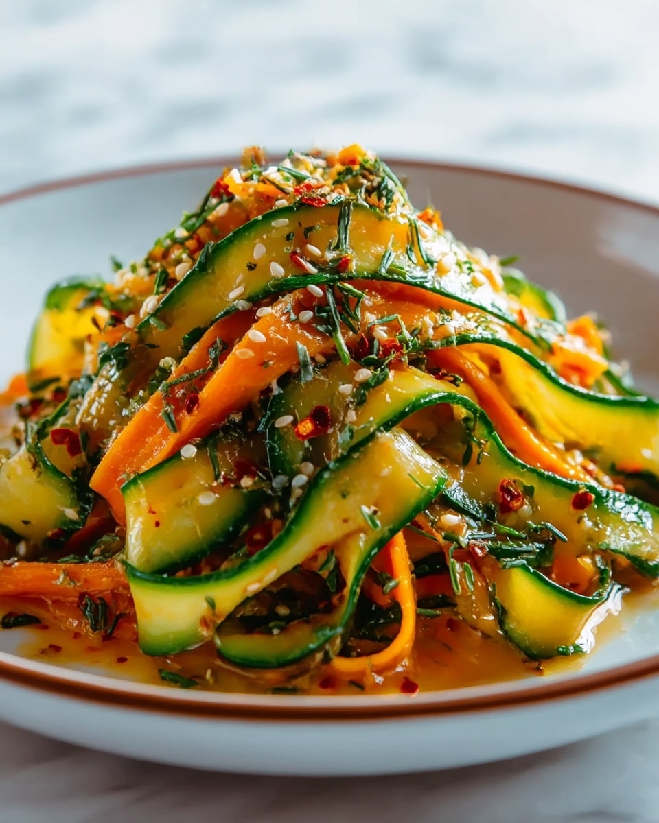 Cucumber Carrot Salad with Sesame Seeds and Asian Gochugaru Dressing Recipe - Recipe Image